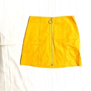 Yellow zip up skirt